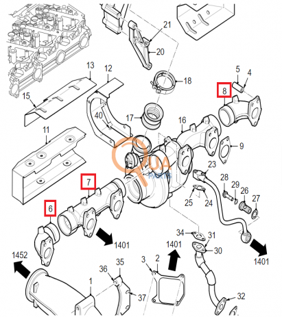 1862044 DAF Exhaust manifold Complete